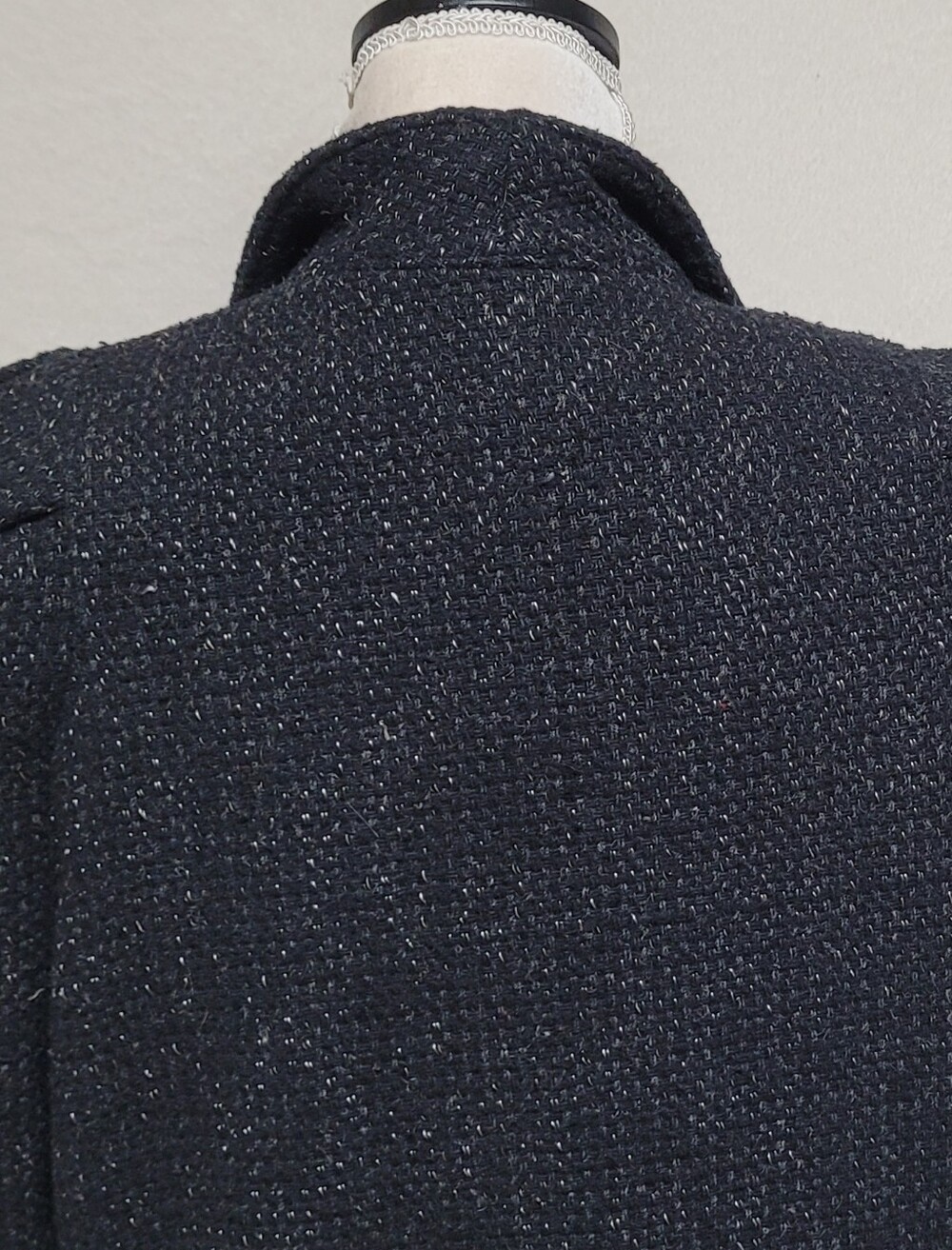 70s Vintage Weatherwise by Micki Black White Speckled Wool Tweed Overcoat 16 - Picture 10 of 14